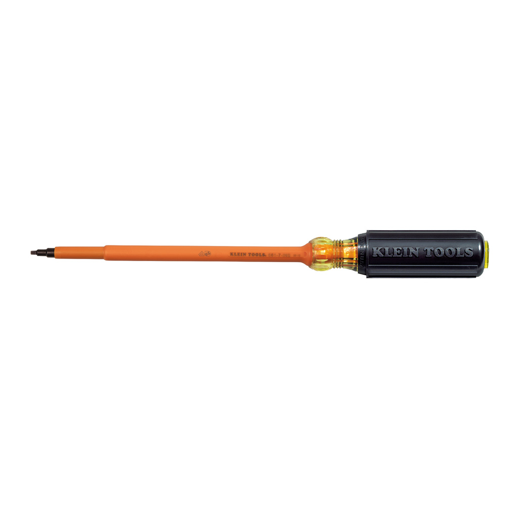 Insulated Screwdriver, #1 Square with 7-Inch Shank, Screwdriver is 1000V Rated for safety
