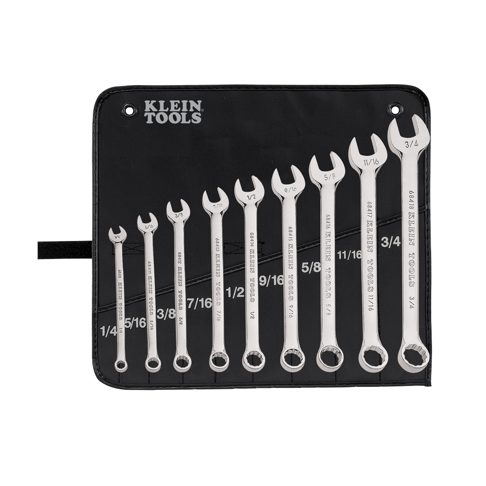 Combination Wrench Set, 9-Piece, Set contains: 68410, 68411, 68412, 68413, 68414, 68415, 68416, 68417, and 68418
