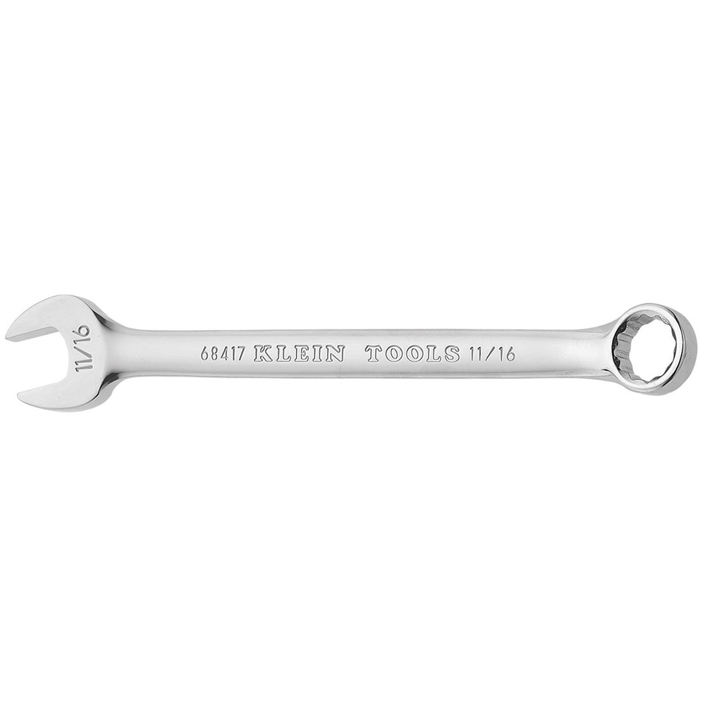 7/16-Inch Combination Wrench, 12-Point, Open ends offset at 15-degree angle for confined working areas