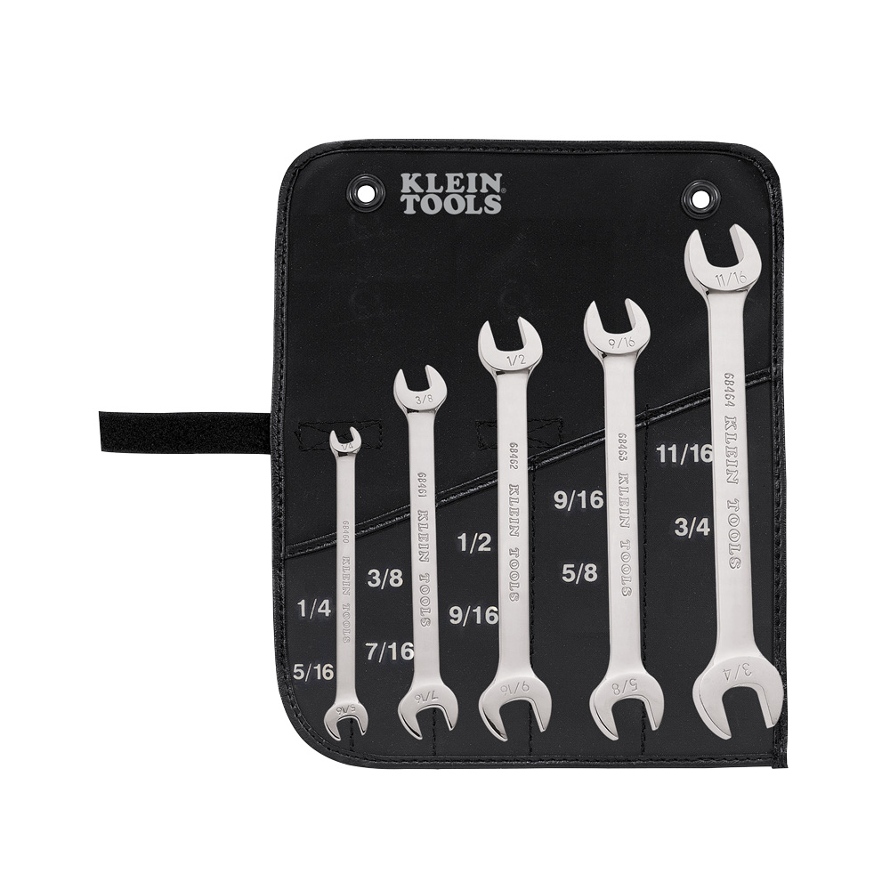 Open-End Wrench Set, 5-Piece, Set Contains: Cat. Nos. 68460, 68461, 68462, 68463, and 68464