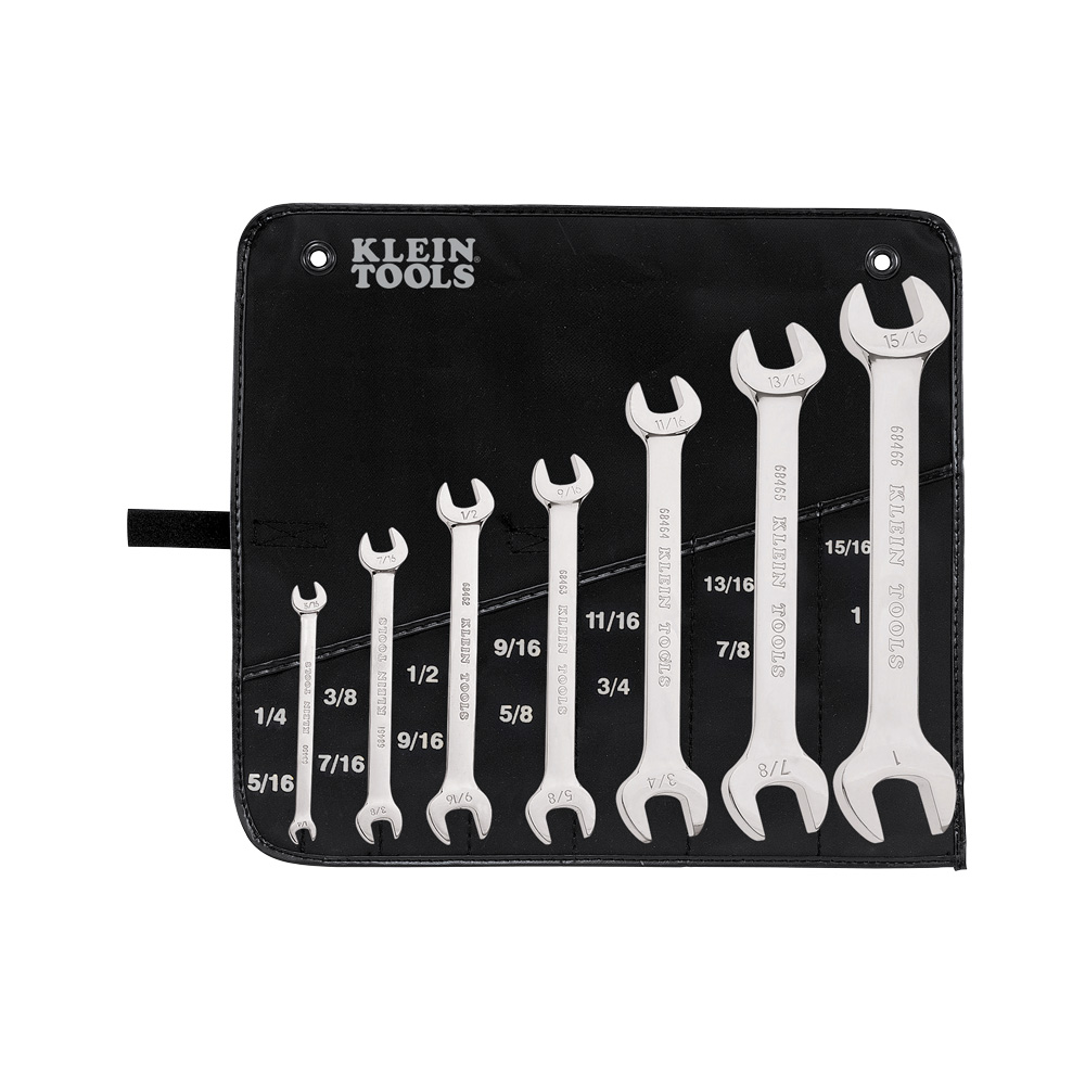 Open-End Wrench Set, 7-Piece, Set Contains: Cat. Nos. 68460, 68461, 68462, 68463, 68464, 68465, and 68466