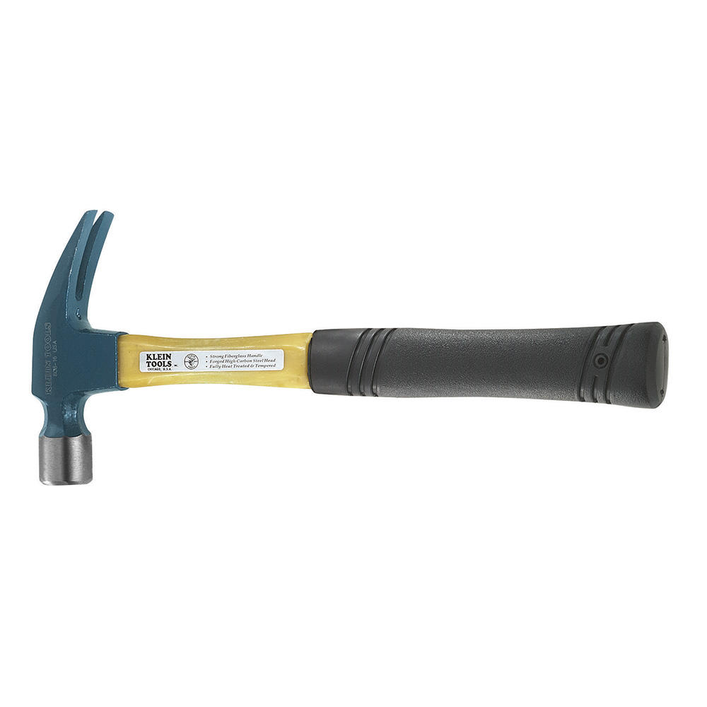 Straight-Claw Hammer, Heavy-Duty, 16-Ounce, Hammer with durable plastic-alloy jacketing helps to protect neck from fraying and splintering if incorrec...