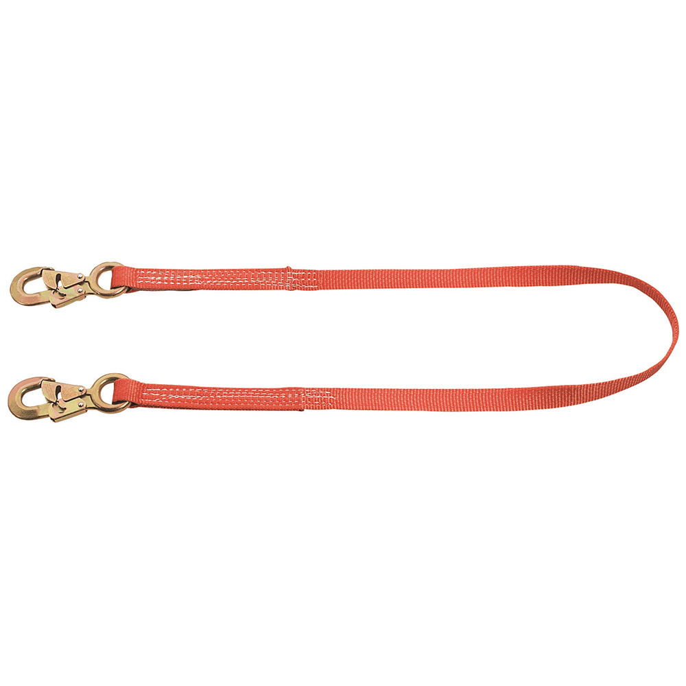 Nylon Webbing Lanyard, Fixed Length, 5-Foot, Ideal for positioning and in situations where the worker is often turning or moving around (webbing will not reverse-twist hockle)