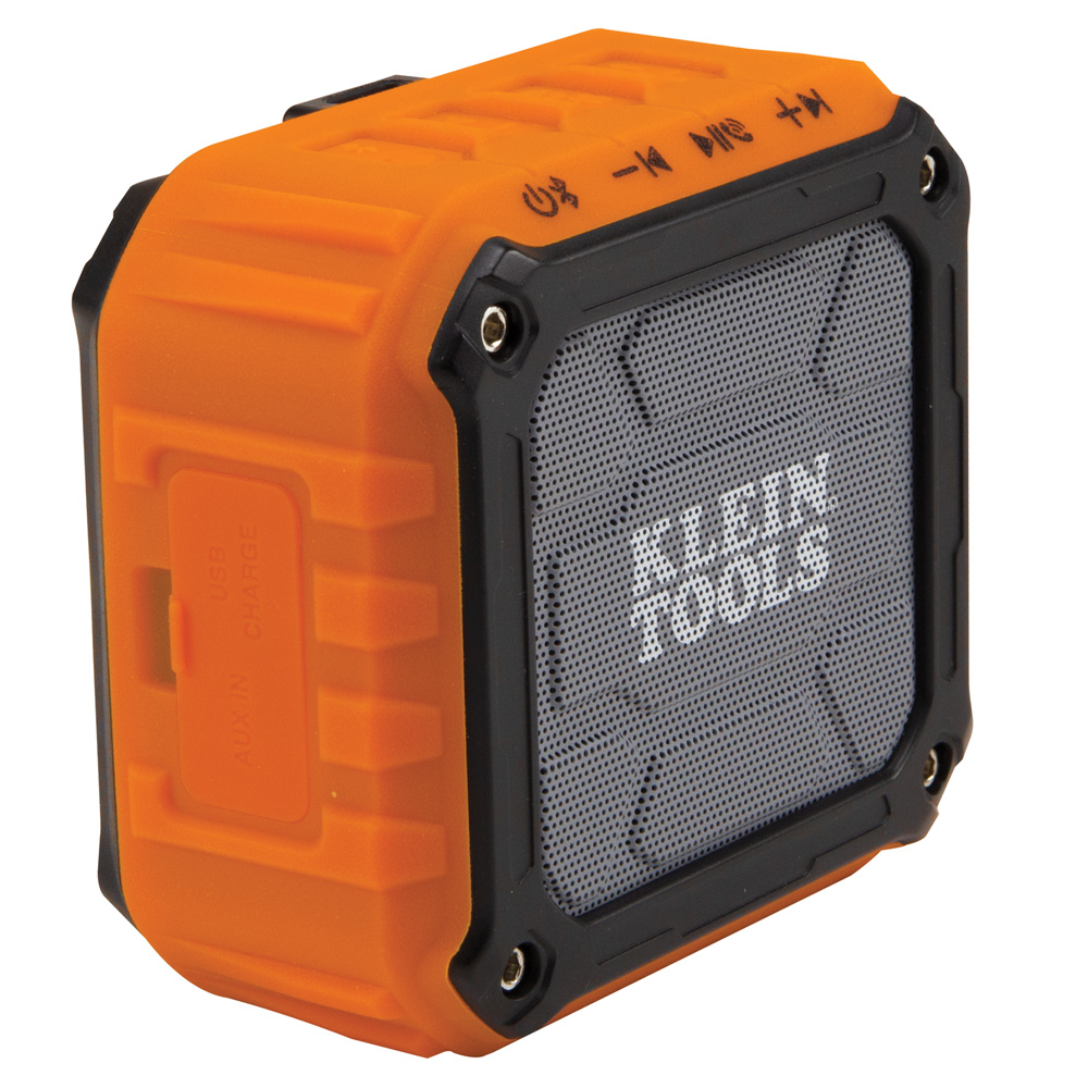 Wireless Jobsite Speaker, Connects wirelessly or via a wired auxiliary input