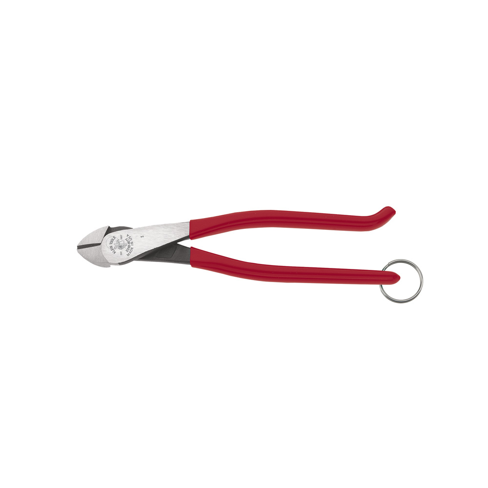 Ironworker's Diagonal Cutting Pliers, with Tether Ring, 8-Inch, Diagonal Cutting Pliers have split ring for tethering tool for fall protection while working at height