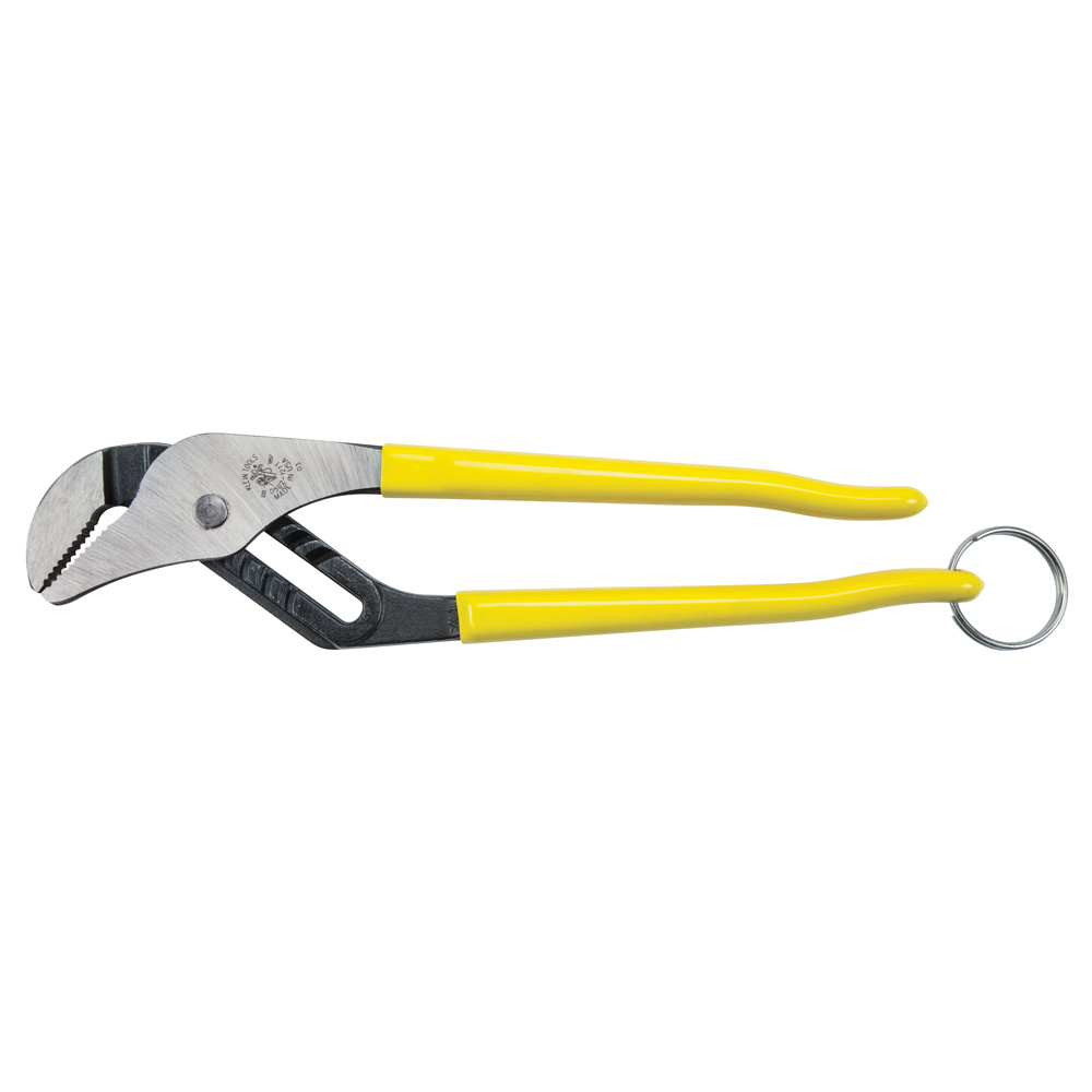 Pump Pliers, 12-Inch, with Tether Ring, Pump Pliers with Quick-Adjust Rivet allows one-handed fast, easy adjustment of plier jaws