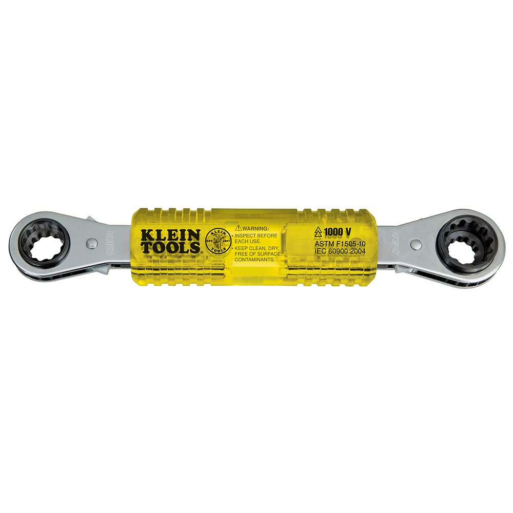 Lineman's Insulating 4-in-1 Box Wrench, Box Wrench meets the ASTM 1505-10 standard 1000V rating