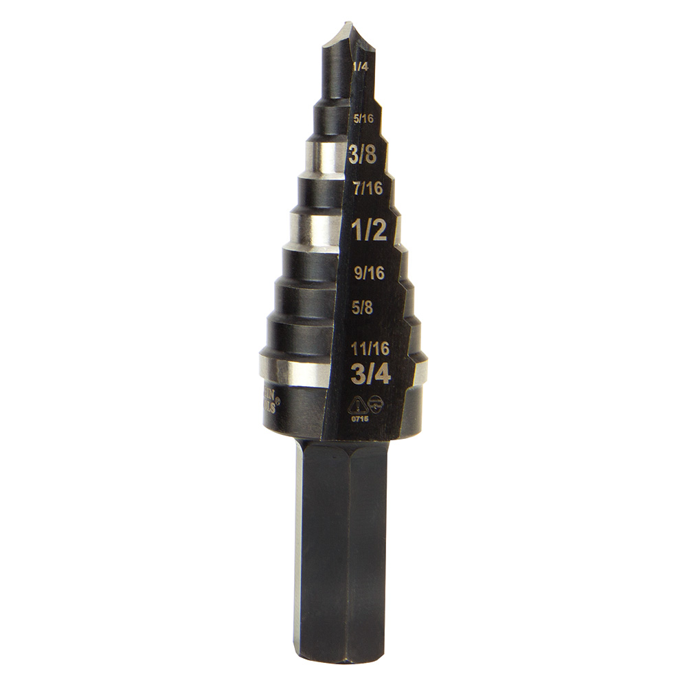 Step Drill Bit Double Fluted #3, 1/4 to 3/4-Inch, Two flutes on this Step Drill Bit cut faster and keep bit cooler