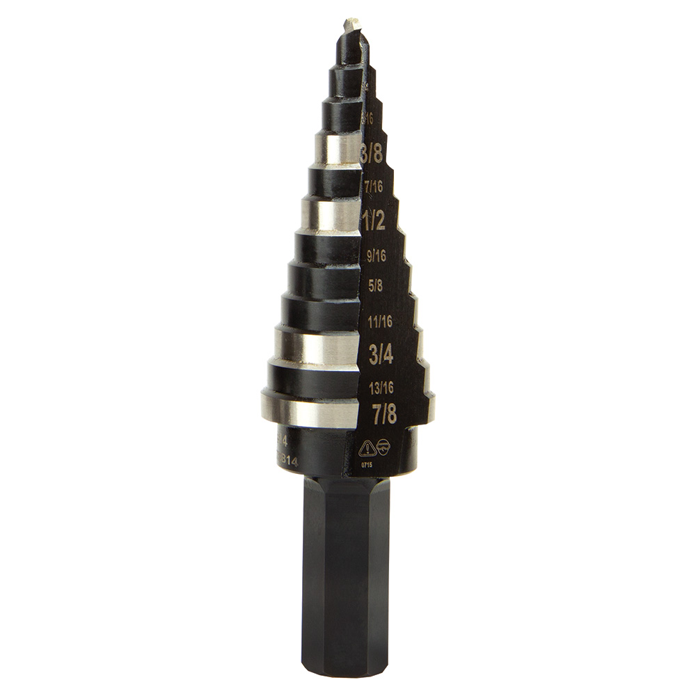 KTSB14 092644591143 Step Drill Bit #14 Double-Fluted, 3/16 to 7/8-Inch, Two flutes on this Step Drill Bit cut faster and keep bit cooler