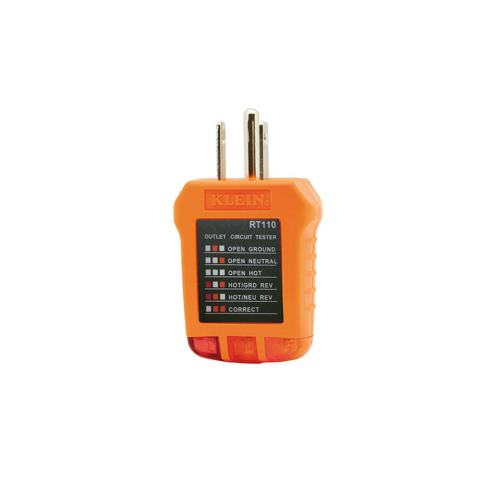 Receptacle Tester, Outlet tester's light sequence on receptacle tester indicates correct/incorrect wiring