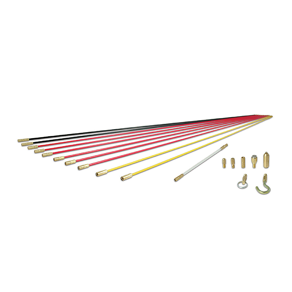 Deluxe Fish Rod Set, 33-Foot, 19-Piece, Great cable pulling kit for typical renovation installations