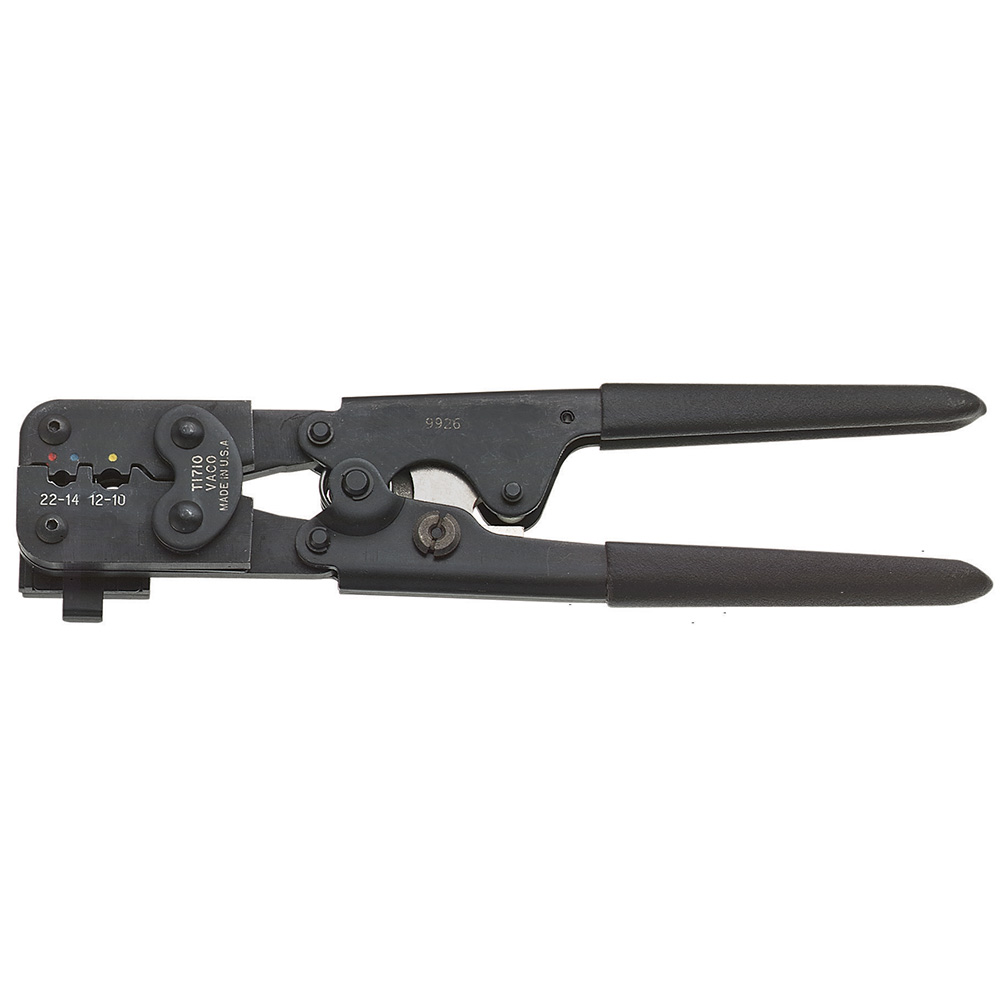 Compound Action Ratcheting Crimper - Insulated Terminals, Compound-action tool crimps 10-22 AWG insulated terminals to meet or exceed MIL-SPEC pull-out tests
