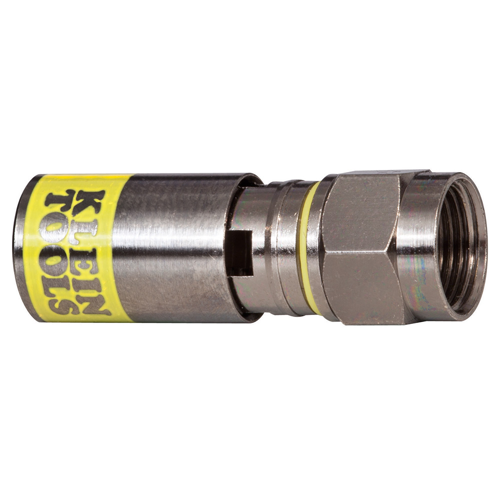 Universal F Compression Connectors RG6/6Q 10-Pack, The patented universal sleeve technology F-Connector installs up to five times faster than standard coax compression connectors