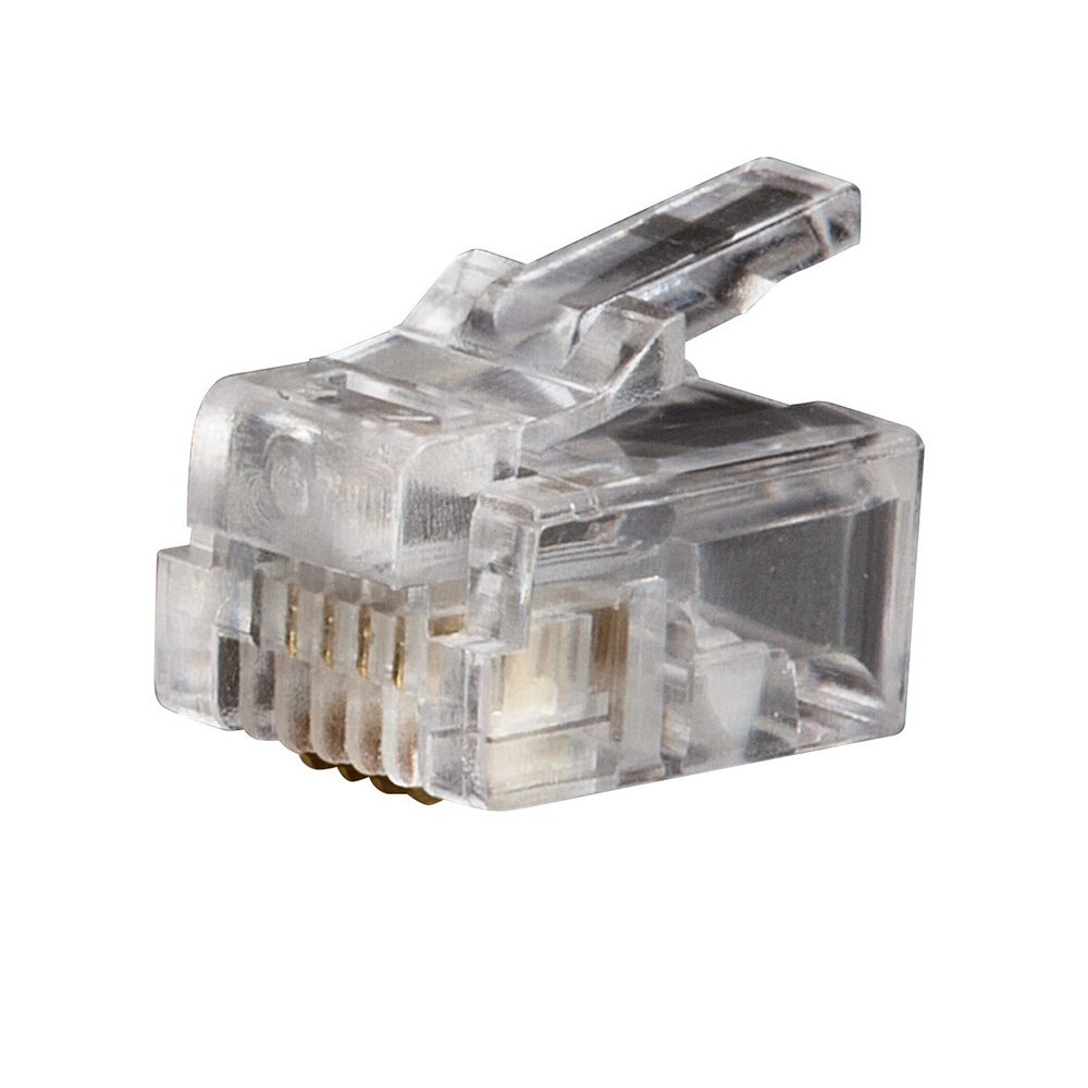 Modular Telephone Plugs RJ11 6P4C, 25-Pack, Telephone Connectors with thick 50 micro-inch gold plating on contacts to prevent erosion and extend connector life
