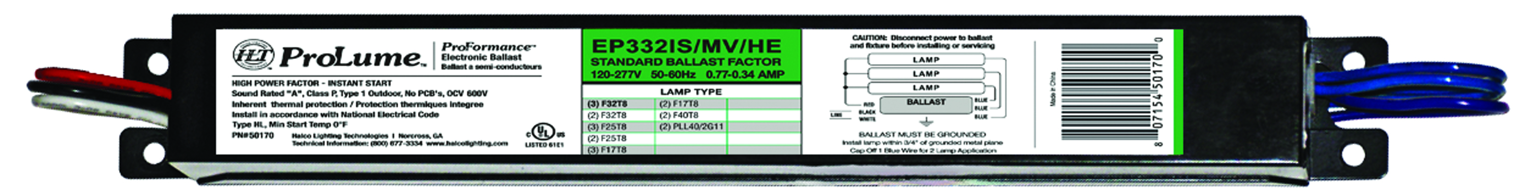 F32T8 3LAMP ELEC MV INS START HE