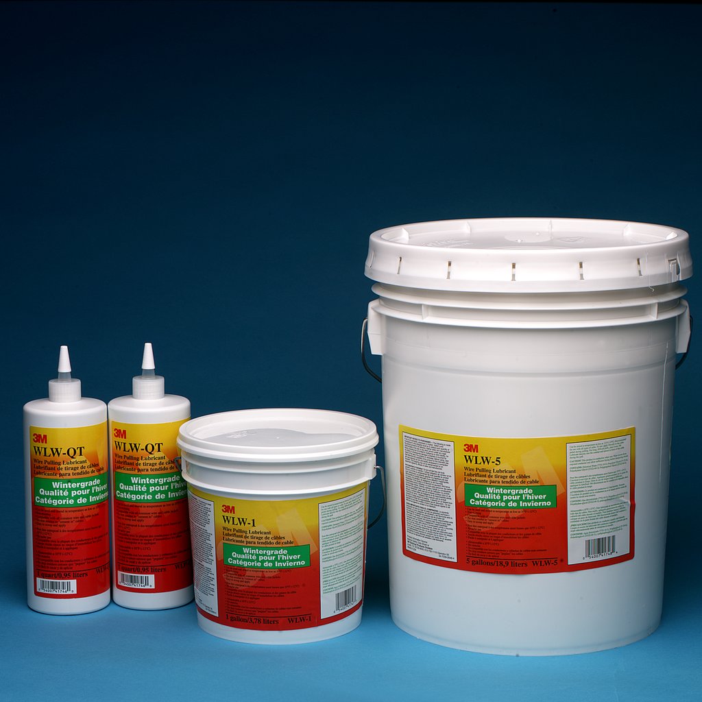 3M™ Wire Pulling Lubricant Wintergrade WLW is a translucent, green polymer gel that acts as an excellent lubricant for pulling wire and cable. This lubricant wipes off the cable quickly and cleanly before terminating or splicing. It is a modified version of our WL gel lubricant for cold weather applications.