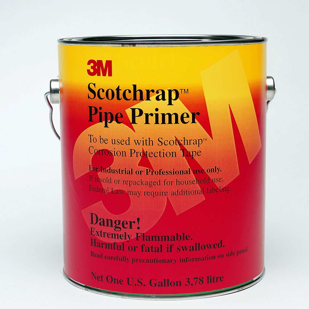 3M™ Scotchrap™ Pipe Prime is a quick drying, non sag rubber base primer that permeates metal surface pits and irregularities, preparing the surface for tape application. Compatible with the special adhesive on 3M Scotchrap Tapes, it enhances adhesion. To be used with 3M Scotchrap Corrosion Protection Tapes 50 and 51. 1 gallon can.