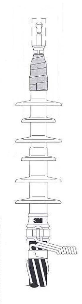 3M™ Cold Shrink QT II 5600 & 5680 Series Termination Kit includes a 4 skirt, 1 piece termination. It ensures a pliable, tight seal for concentric neutral cables. The conjunction of high dielectric constant material and silicone rubber insulation allows the termination to withstand voltages of 5 to 15kV.