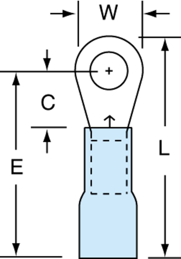 3M™ Scotchlok™ Color-Coded Heat Shrink Large Ring Tongue Terminal ensures an ideal fit and offers reliable performance. The brazed-seam barrel is covered by an adhesive-lined polyolefin tubing to offer moisture-seal protection. It withstands temperatures of 221 degrees F (105 degrees C). Electrolytic copper construction offers good conductivity and a tin-plated finish resists corrosion.