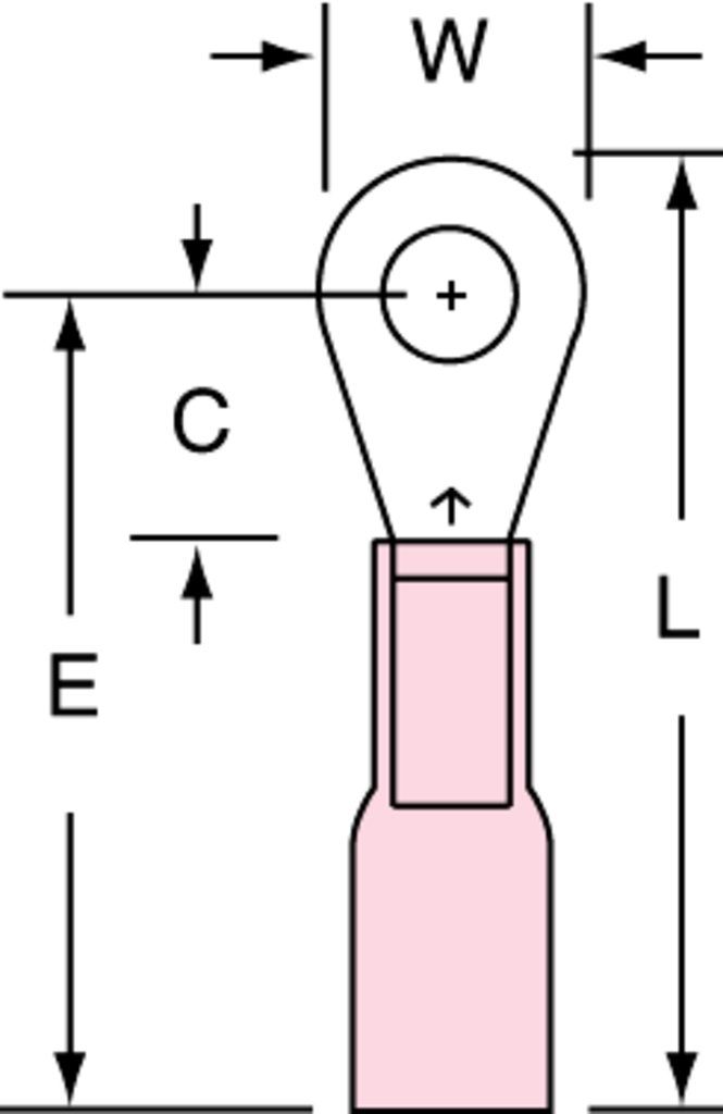 3M™ Scotchlok™ Color-Coded Heat Shrink Large Ring Tongue Terminal ensures an ideal fit and offers reliable performance. The brazed-seam barrel is covered by an adhesive-lined polyolefin tubing to offer moisture-seal protection. It withstands temperatures of 221 degrees F (105 degrees C). Electrolytic copper construction offers good conductivity and a tin-plated finish resists corrosion.