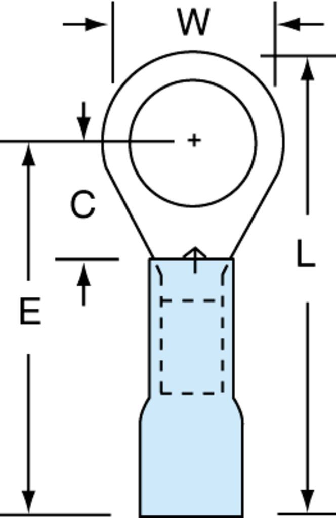 3M™ Scotchlok™ Color-Coded Heat Shrink Small Ring Tongue Terminal ensures an ideal fit and offers reliable performance. The brazed-seam barrel is covered by an adhesive-lined polyolefin tubing to offer moisture-seal protection. It withstands temperatures of 221 degrees F (105 degrees C). Electrolytic copper construction offers good conductivity and a tin-plated finish resists corrosion.