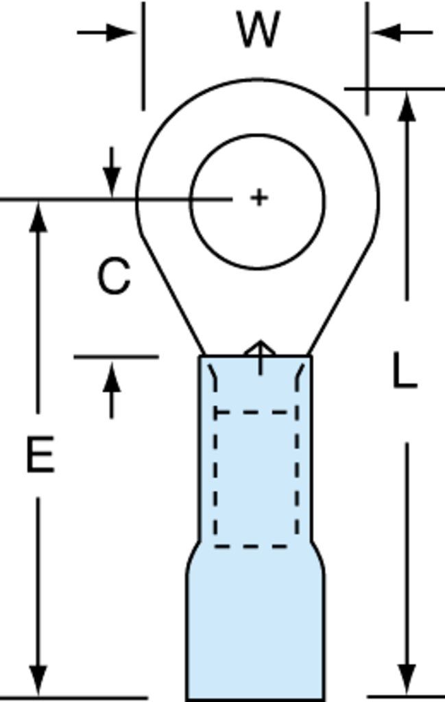 3M™ Scotchlok™ Color-Coded Heat Shrink Small Ring Tongue Terminal ensures an ideal fit and offers reliable performance. The brazed-seam barrel is covered by an adhesive-lined polyolefin tubing to offer moisture-seal protection. It withstands temperatures of 221 degrees F (105 degrees C). Electrolytic copper construction offers good conductivity and a tin-plated finish resists corrosion.