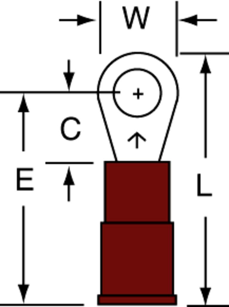 3M™ Scotchlok™ Color-Coded Small Ring Tongue Terminal ensures an ideal fit while offering reliable and safe performance. The terminal has a nylon-insulated, butted-seam barrel and withstands temperatures of -40 to 221 degrees F (-40 to 105 degrees C). Electrolytic copper construction offers good conductivity and a tin-plated finish resists corrosion.