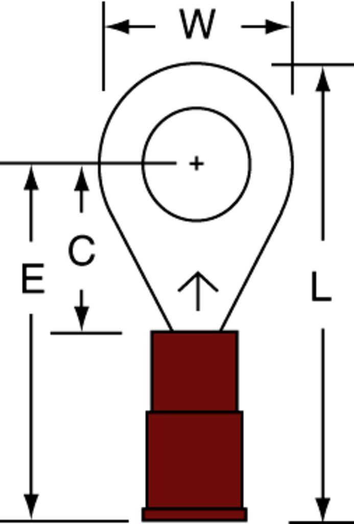 3M™ Scotchlok™ Color-Coded Small Ring Tongue Terminal ensures an ideal fit while offering reliable and safe performance. The terminal has a nylon-insulated, butted-seam barrel and withstands temperatures of -40 to 221 degrees F (-40 to 105 degrees C). Electrolytic copper construction offers good conductivity and a tin-plated finish resists corrosion.