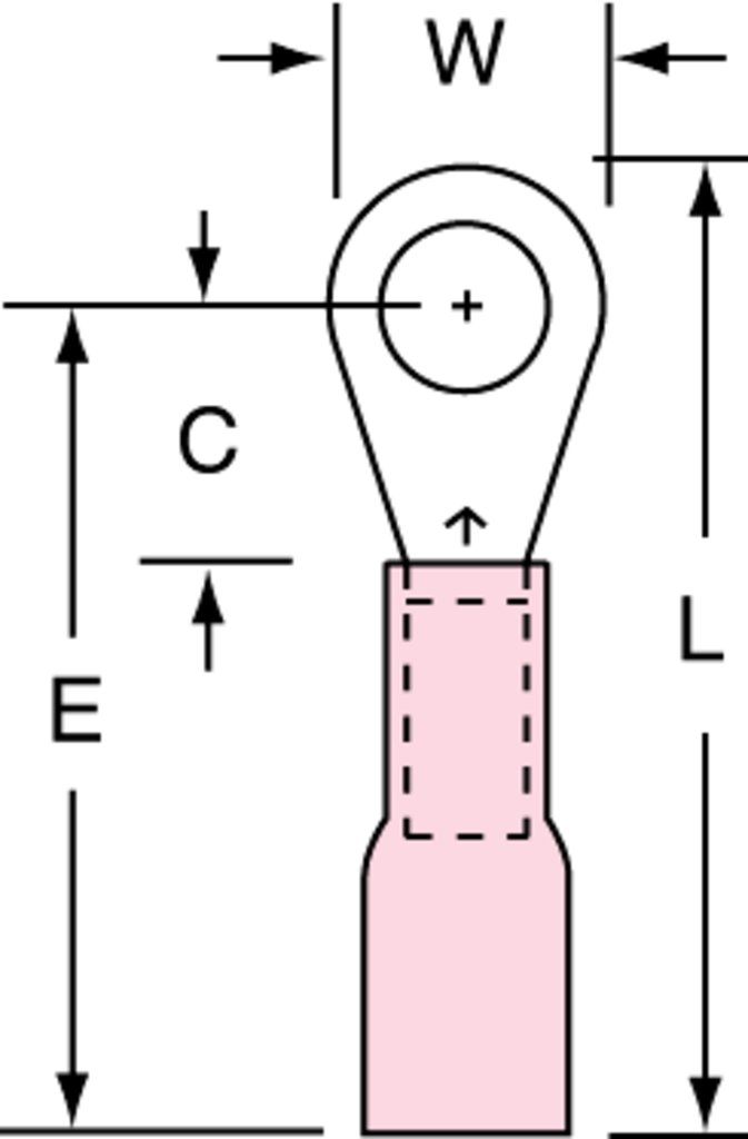 3M™ Scotchlok™ Color-Coded Heat Shrink Large Ring Tongue Terminal ensures an ideal fit and offers reliable performance. The brazed-seam barrel is covered by an adhesive-lined polyolefin tubing to offer moisture-seal protection. It withstands temperatures of 221 degrees F (105 degrees C). Electrolytic copper construction offers good conductivity and a tin-plated finish resists corrosion.