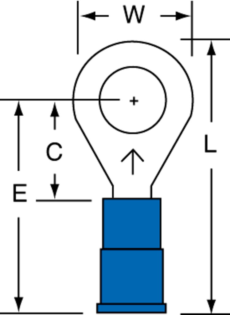3M™ Scotchlok™ Color-Coded Small Ring Tongue Terminal ensures an ideal fit while offering reliable and safe performance. The terminal has a vinyl-insulated, butted-seam barrel and withstands temperatures of -40 to 221 degrees F (-40 to 105 degrees C). Electrolytic copper construction offers good conductivity and a tin-plated finish resists corrosion.