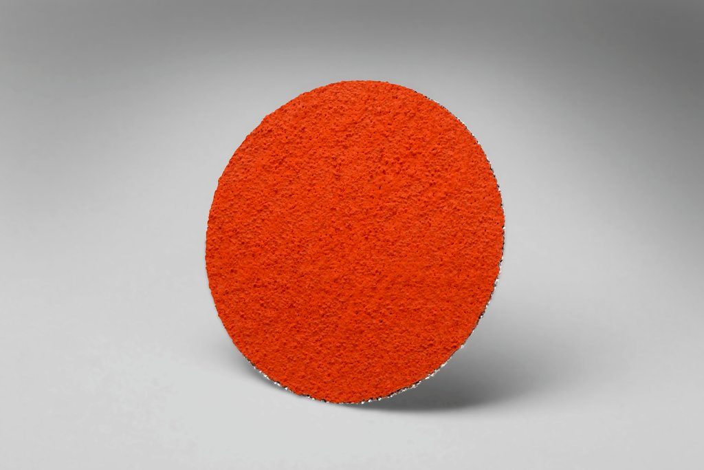 3M™ Roloc™ Disc 777F features 3M-engineered high-performing ceramic abrasive grain blended with aluminum oxide for a combination of durability and cutting efficiency that increases productivity for both stock removal and finishing. The heavy, water-resistant polyester backing supports medium-pressure applications, a consistent cut-rate, and both wet and dry applications.