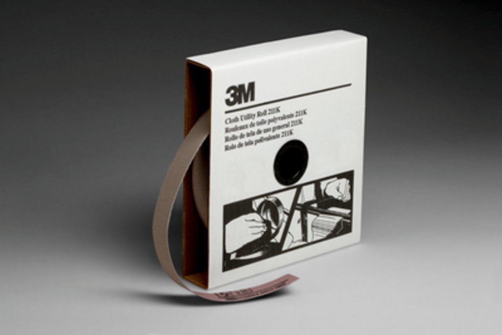 3M™ Utility Cloth Roll 211K is a light J-weight cloth abrasive for general maintenance work. This closed coat aluminum oxide abrasive comes in a range of grades for common applications like repairing metal finishes, removing rust, deburring, blending and surface preparation for paints and coatings.