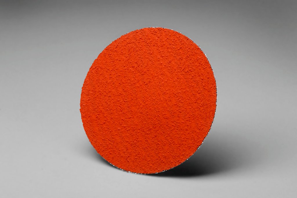 3M™ Roloc™ Disc 777F features 3M-engineered high-performing ceramic abrasive grain blended with aluminum oxide for a combination of durability and cutting efficiency that increases productivity for both stock removal and finishing. The heavy, water-resistant polyester backing supports medium-pressure applications, a consistent cut-rate, and both wet and dry applications.