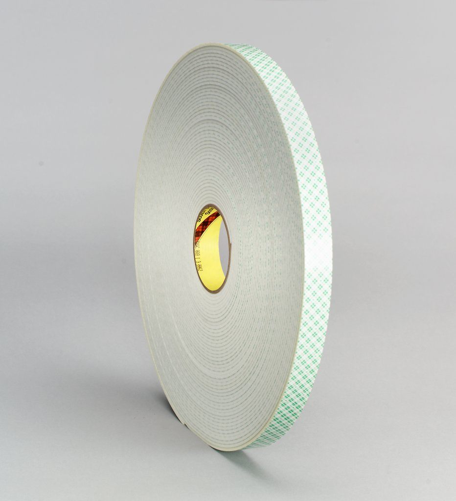 3M™ Double Coated Urethane Foam Tape 4008 is an off-white, 0.125 in. (3.2 mm) thick, double coated, open cell urethane foam tape that offers high shear strength. It is ideal for applications such as mounting interior signage and nameplates and areas where 1/8 in. thick foam is needed for gap filling applications.