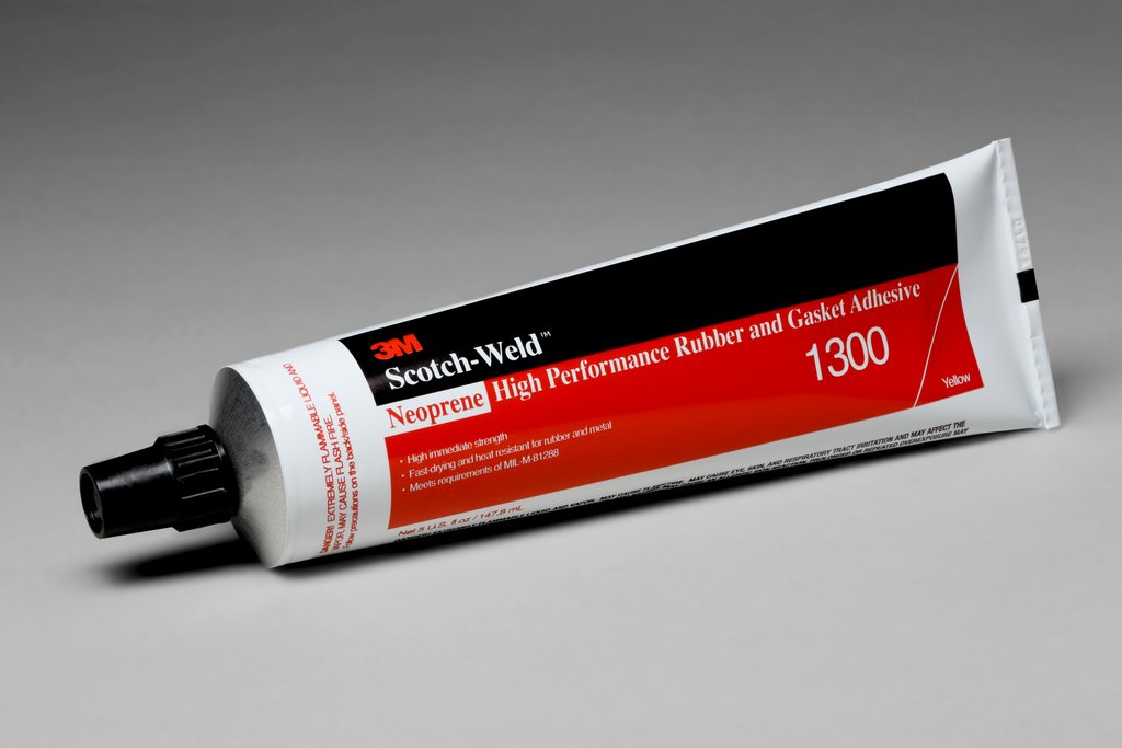 3M™ Neoprene High Performance Rubber and Gasket Adhesive 1300 is a versatile, solvent based adhesive. It offers high immediate strength and good heat resistance, and is commonly used for bonding most rubber and gasket materials. It is also suitable f...