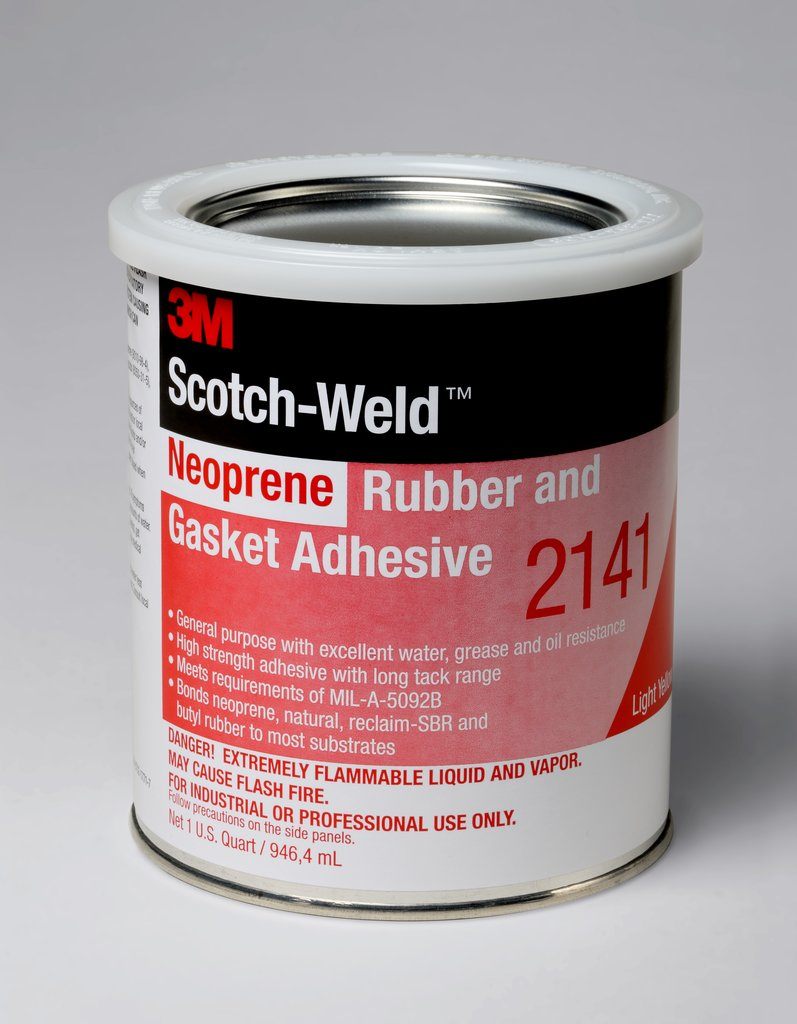 3M™ Neoprene High Performance Rubber and Gasket Adhesive 2141 is an all-around reliable synthetic rubber adhesive best used in general industrial applications. It is used to bond m...