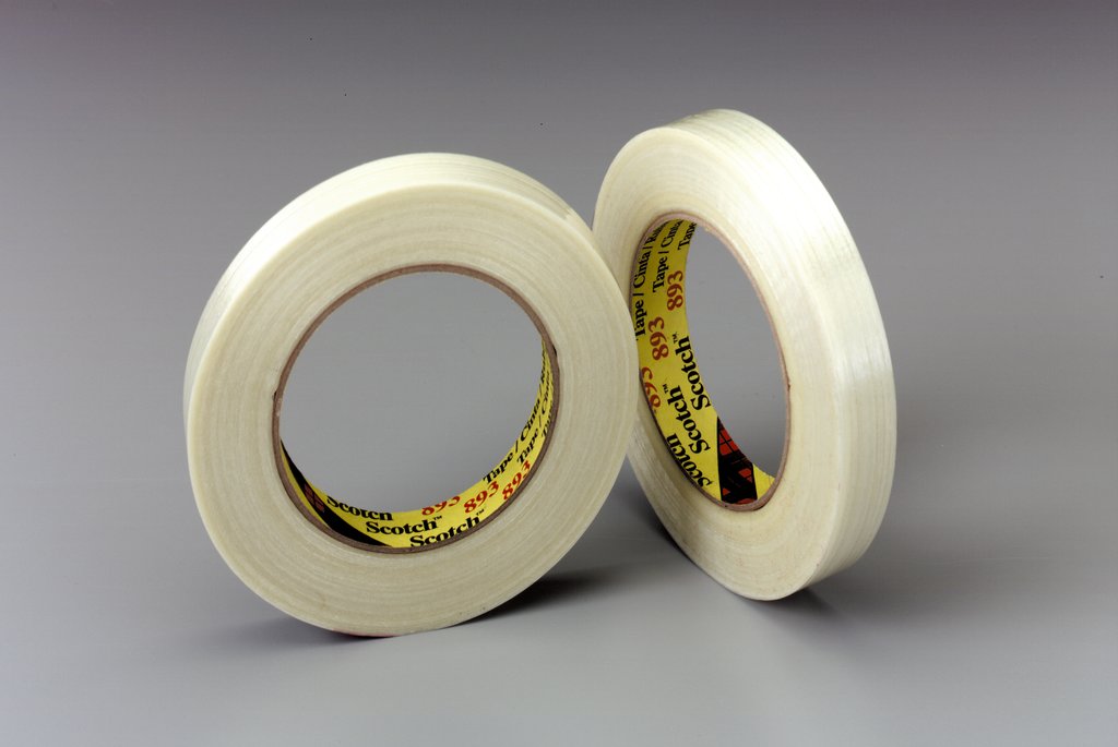 For securing boxes and pallets, bundling pipe or reinforcing large bulk containers, Scotch® Filament Tape 893 is a high-strength, reliable and affordable solution for product and package. This filament-reinforced tape has a clear, polypropylene backi...
