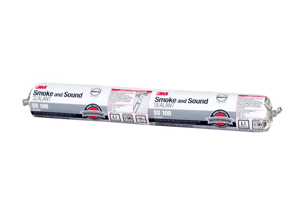Our 3M™ Smoke and Sound Sealant SS100 is designed to seal construction joints and through penetrations in non-fire-rated wall and floor assemblies. In addition, this latex sealant acts as a draftstop to prevent unwanted air movement while providing a barrier against dust and other airborne particulates.
