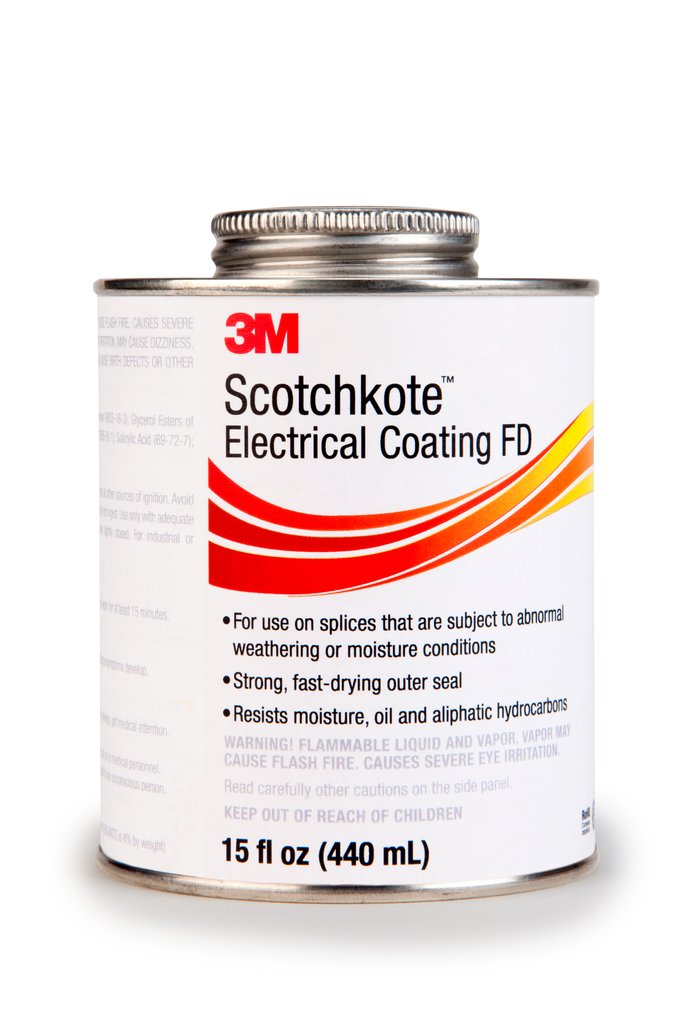 3M™ Scotchkote™ Electrical Coating FD is a fast drying sealant that is designed to improve the weather resistance of taped splices.