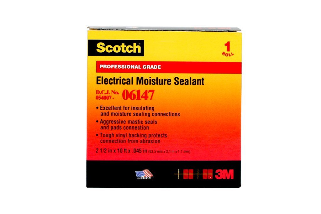 Scotch® Sealant is a 45 mil thick, premium grade, electrical moisture sealant pad that is used to seal electrical connections up to 600V. Made of durable vinyl and PVC, this tape withstands a wide temperature range of 32 to 100 °F (0 to 38 °C). The s...