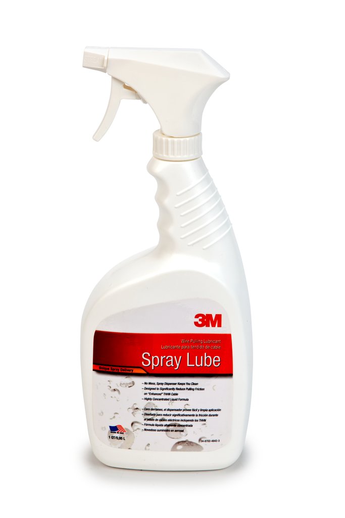 3M™ Wire Pulling Lubricant Spray WLS is a clear, high performance, gel-type liquid that helps to wet and coat the cables in difficult or complex cable pulls, reducing the chance of enhanced THHN cable damage from high pulling forces. The material is non staining and affords quick and easy cleanup.