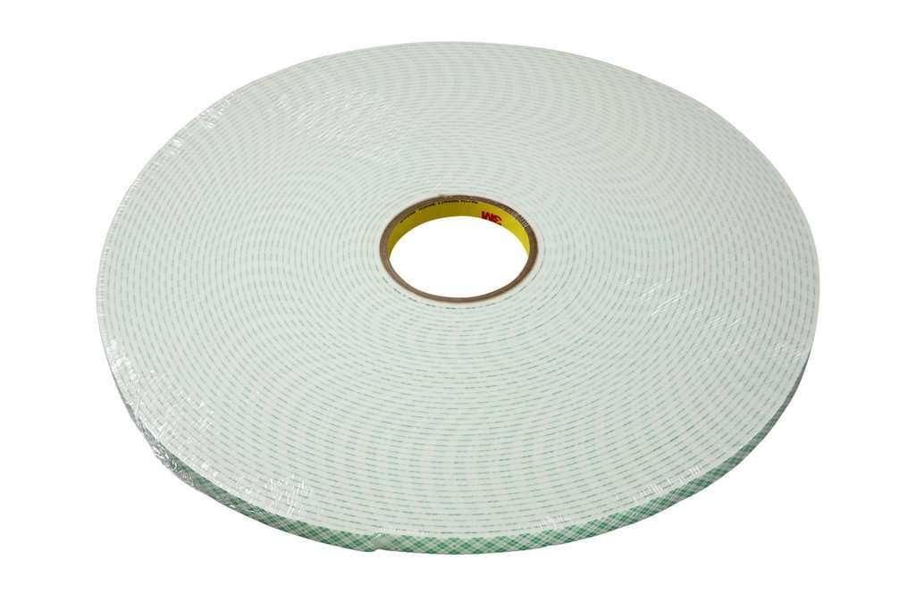 3M™ Double Coated Urethane Foam Tape 4008 is an off-white, 0.125 in. (3.2 mm) thick, double coated, open cell urethane foam tape that offers high shear strength. It is ideal for applications such as mounting interior signage and nameplates and areas where 1/8 in. thick foam is needed for gap filling applications.