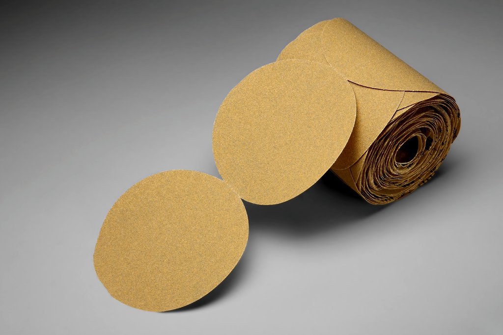 The 3M™ Stikit™ Gold Paper Disc Roll 216U is designed for convenience, combining open coat aluminum oxide discs with a handy adhesive backing ready for quick attachment to a Stikit backup pad (sold separately). Our disc roll makes the discs easy to grab while eliminating the use of disc liners.