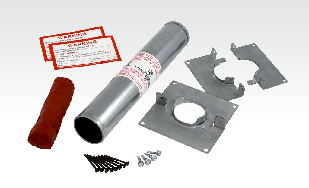 3M™ Fire Barrier Putty Sleeve Kits are designed to help prevent the passage of fire and smoke in new or existing cable penetrations through walls or floors. These kits are tested up to 4 hours for fire-rated through penetration systems (in accordance...