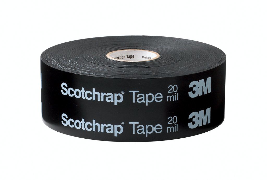 3M™ Scotchrap™ Tape 50 is a premium grade, 10 mil thick, all weather, PVC backing tape. It withstands temperatures of  55 to 176 °F ( 48 to 80 °C). This high tack adhesive tape offers resistance to corrosion, impact, abrasion and puncture, making it suitable for use on metal piping systems, conduits and fittings both above and below ground.