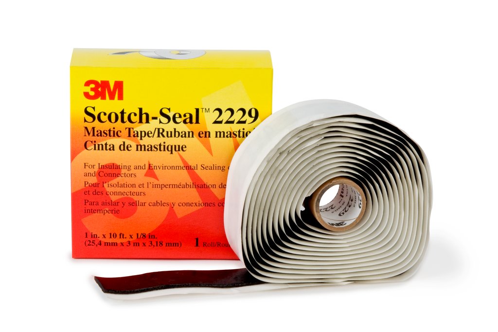 3M™ Scotch Seal™ Tape 2229 is a 125 mil thick, highly conformable, tacky mastic pad on an easy release liner that's suitable for insulating, padding and sealing of objects that need to be protected from adverseenvironmental conditions. It withstands...