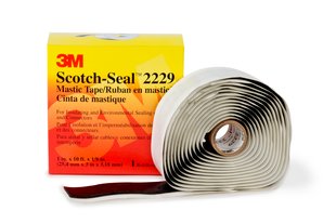 3M™ Scotch Seal™ Tape 2229 is a 125 mil thick, highly conformable, tacky mastic pad on an easy release liner that's suitable for insulating, padding and sealing of objects that need to be protected from adverseenvironmental conditions. It withstands temperatures up to 194 °F (90 °C).