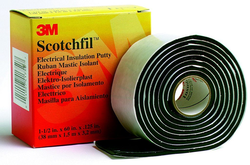 3M™ Scotchfil™ Electrical Insulation Putty comes in a tape form that is used to insulate irregular surfaces like fittings and valves. This self fusing, electrical grade tape can be stretched or wrapped and helps to insulate connections up to 600V. It withstands a wide temperature range of 32 to 176 °F (0 to 80 °C).