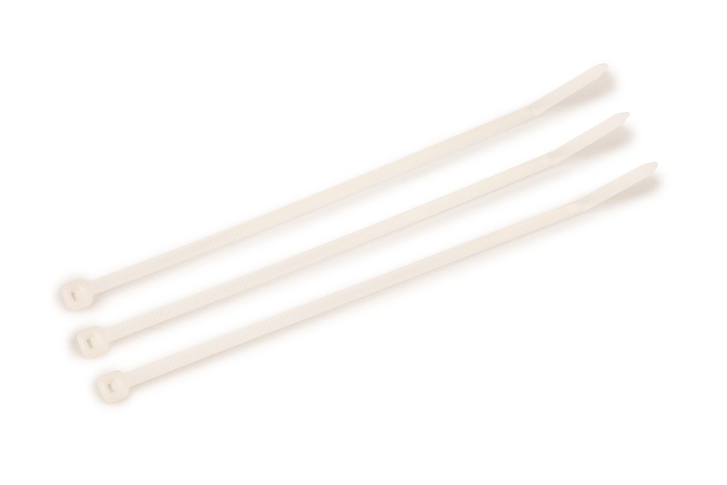 3M™ Standard Nylon Cable Ties are made with high-quality nylon 6/6 and designed to secure wire bundles and harness components quickly, without slipping. The curved tip allows for faster threading and installation, and they feature a self-locking head...