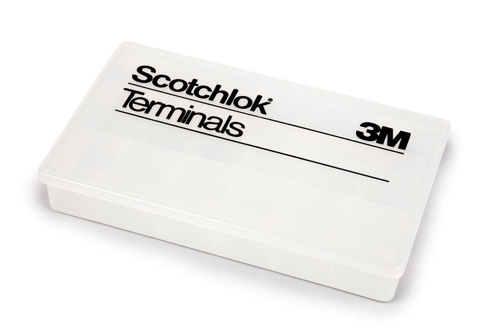3M™ Scotchlok™ Terminal Box has clear plastic construction to ensure durability and high visibility. It has 13 compartments to keep the contents well-organized.